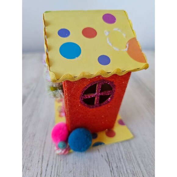 Katherine's collection Orange spring birdhouse glitter unique cardboard Easter - Picture 3 of 9